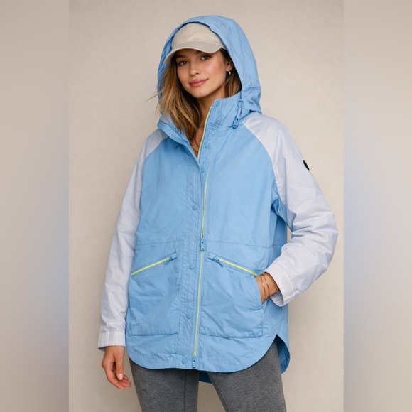 NWT Free People FP Movement Singin In The Rain Packable Jacket Baby Blue Size M - Picture 2 of 9
